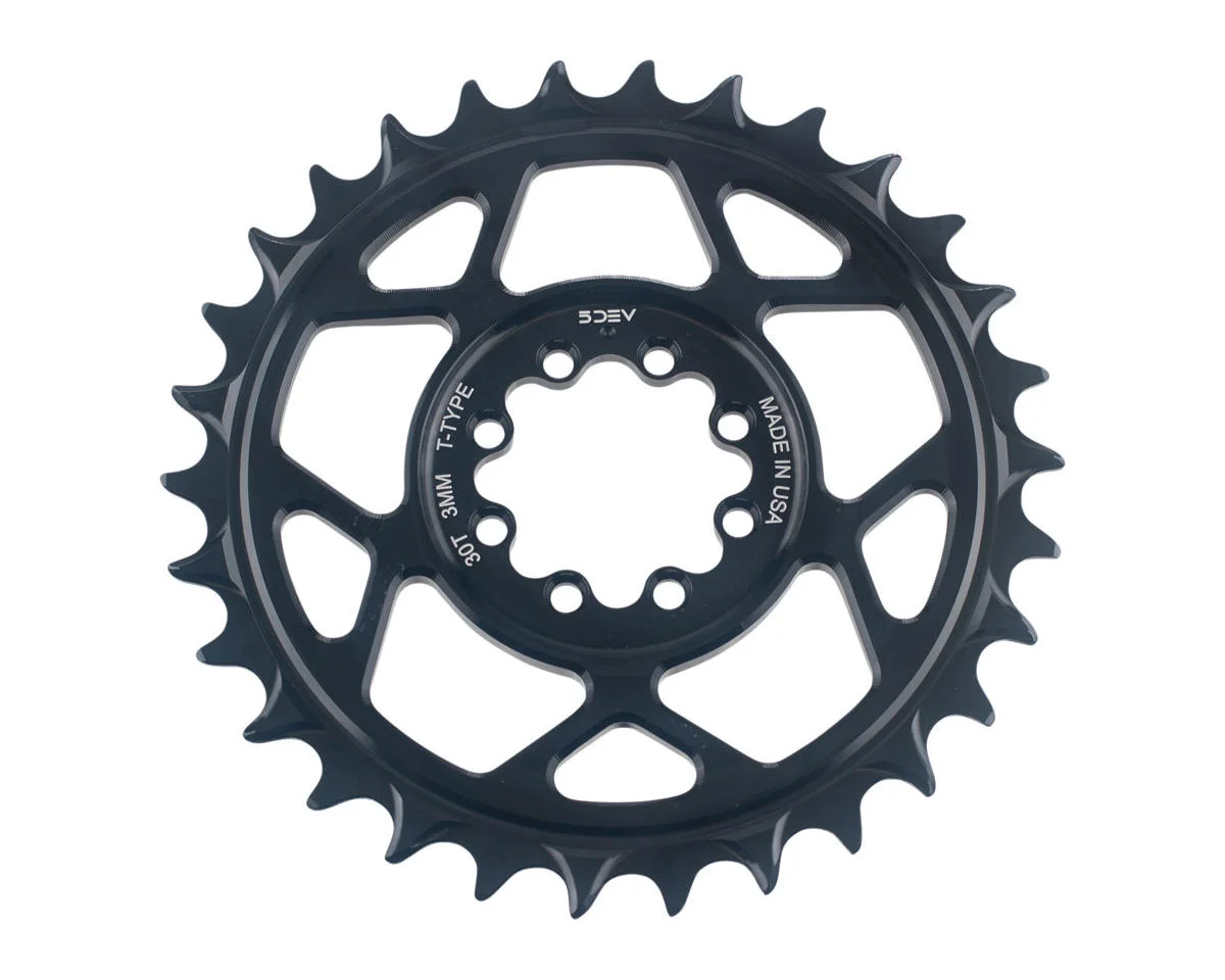 5Dev T-Type 8-Bolt Chainring (Clear) (3mm Offset) (34T)